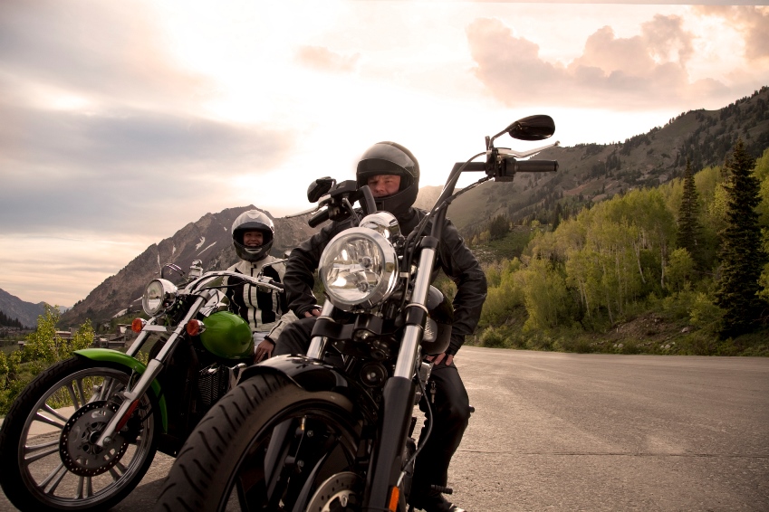 Motorcycle Rider With Protective Gear